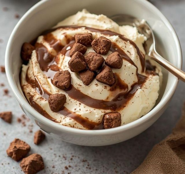 Cottage cheese with cocoa