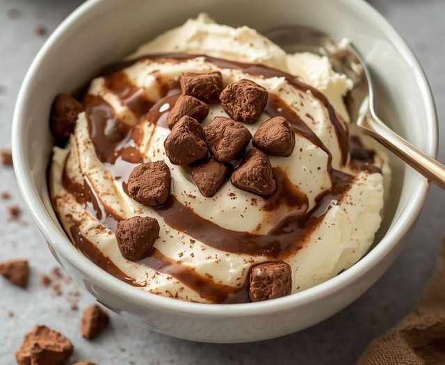Cottage cheese with cocoa