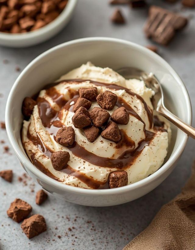Cottage cheese with cocoa