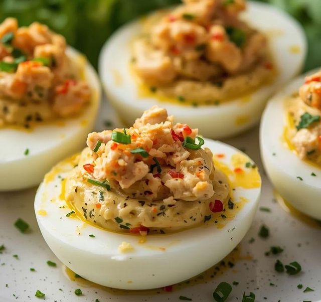 Gefüllte Eier mit Thunfisch