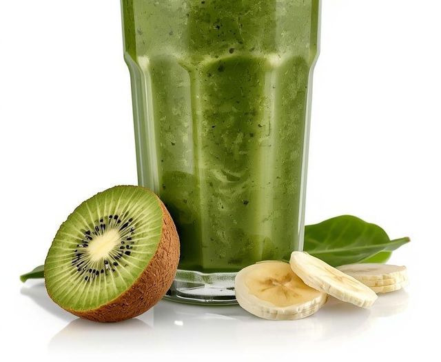 Smoothie with Spinach, Banana, and Kiwi