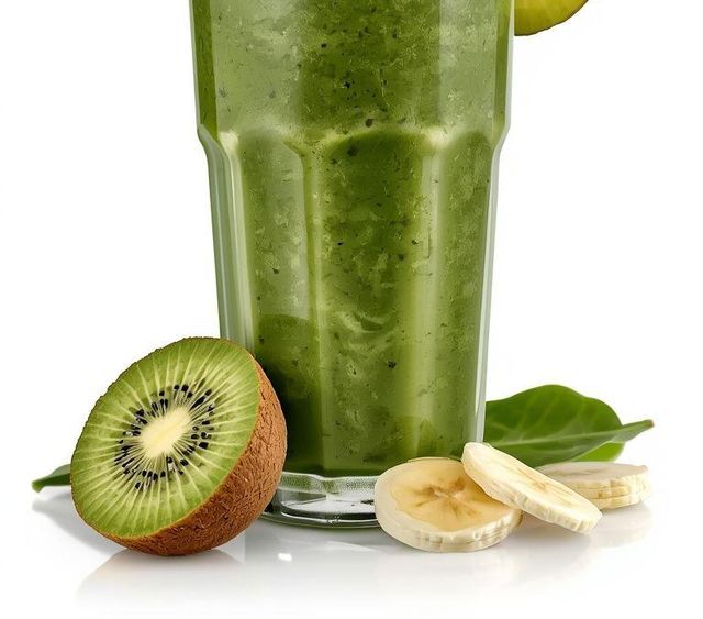 Smoothie with Spinach, Banana, and Kiwi