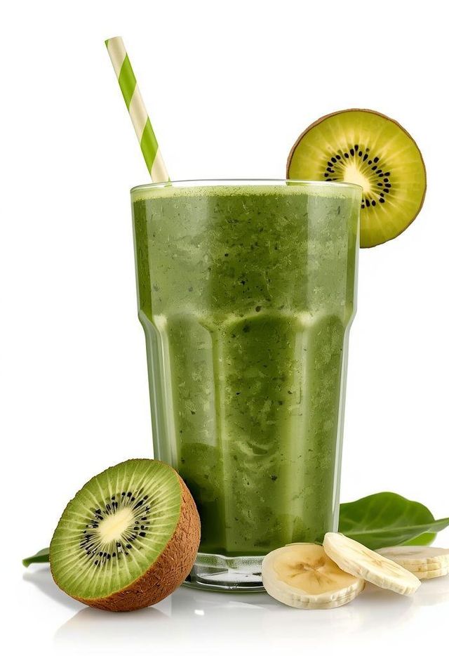 Koktajl ze szpinakiem, bananem i kiwi