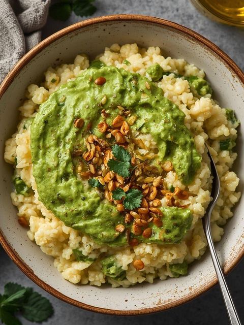Risotto z kalafiora z sosem z awokado