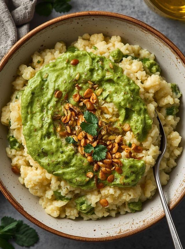 Blumenkohlrisotto mit Avocadosoße