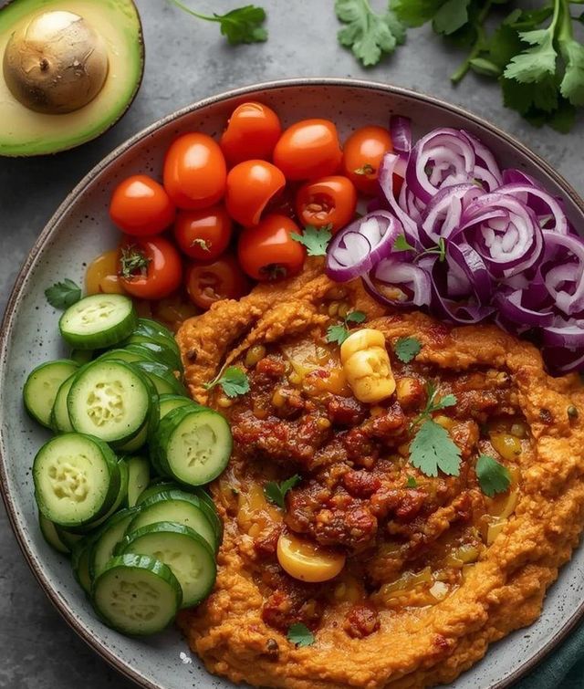Vegetables with Chili Hummus