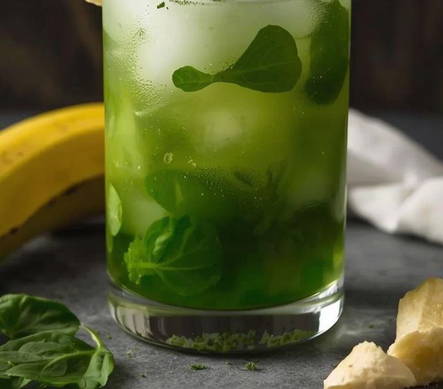 Banane und Spinat Cocktail