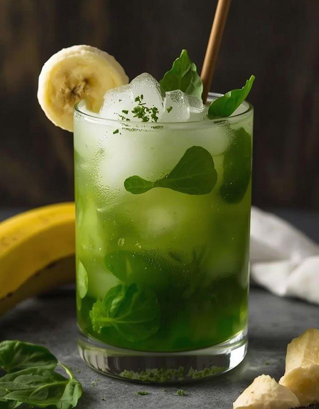 Banane und Spinat Cocktail