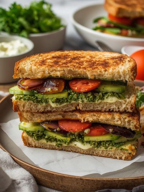 Kanapki z pesto (lżejsza wersja)