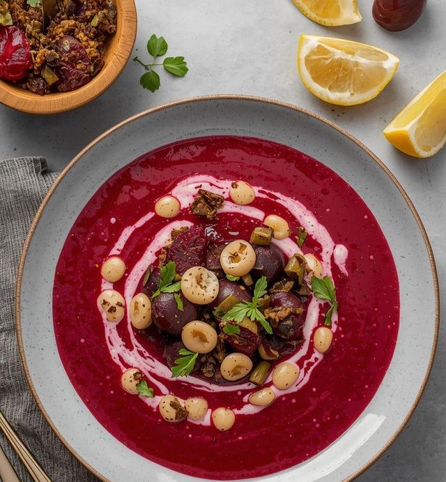 Suppe mit Rüben und Spargelbohnen