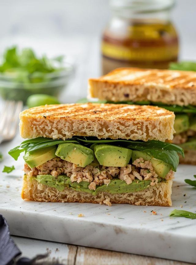 Light Avocado and Tuna Paste Sandwiches