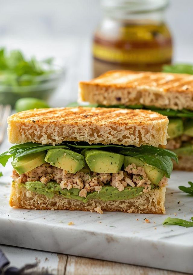 Light Avocado and Tuna Paste Sandwiches