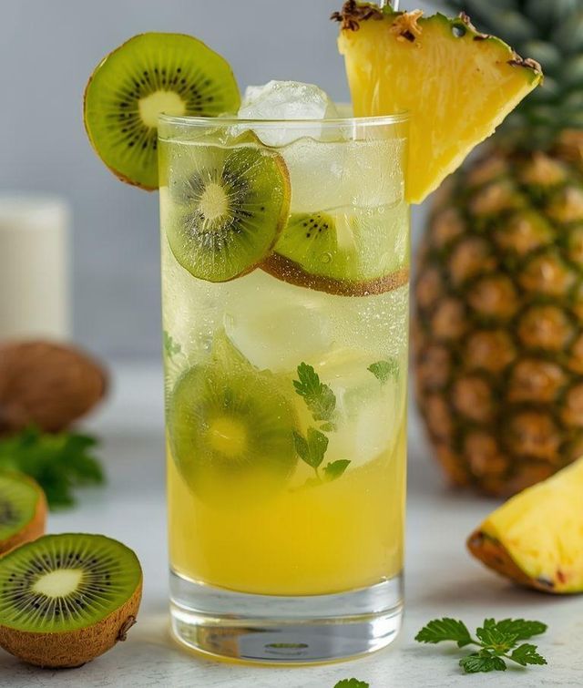 Kiwi- und Ananas-Cocktail