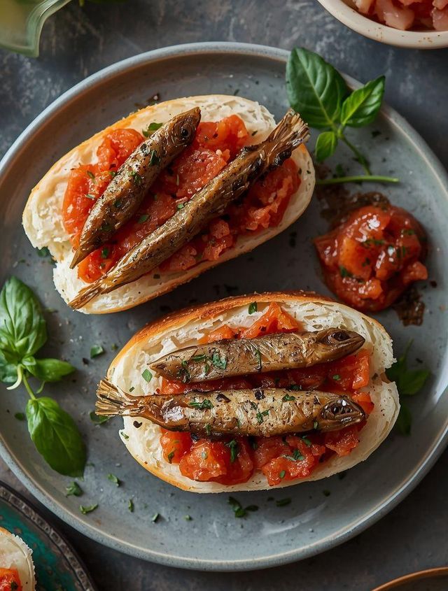 Sardellen-Tomatenpasten-Sandwiches (leichte Version)