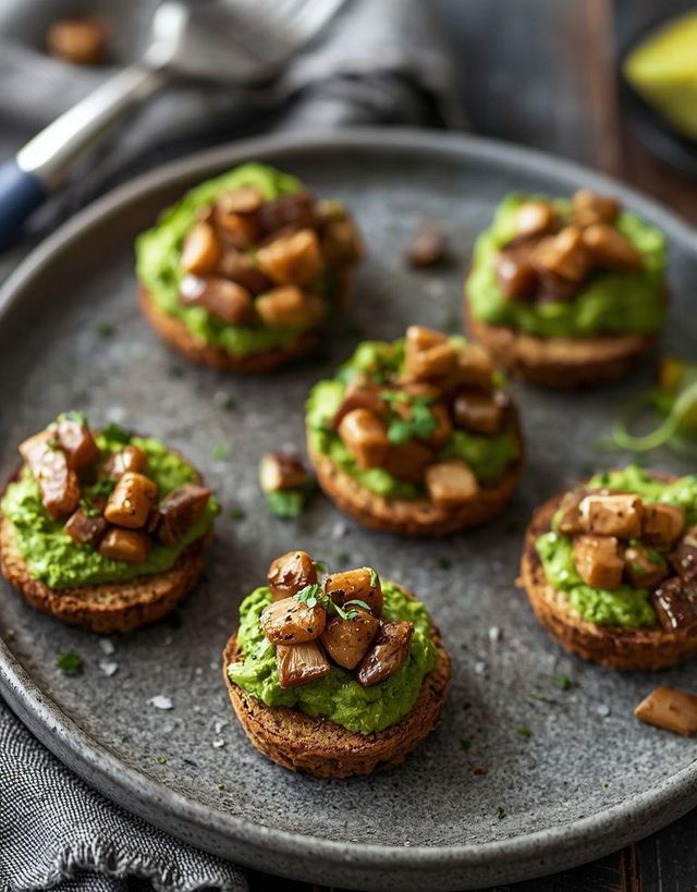 Light Avocado and Sardine Paste Canapés