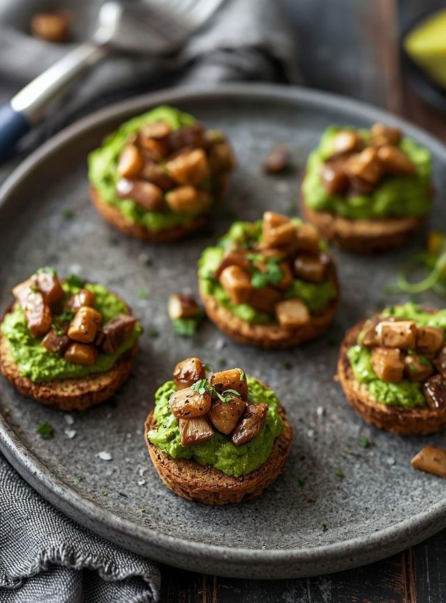 Light Avocado and Sardine Paste Canapés