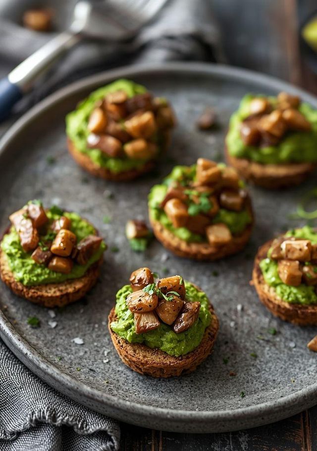 Light Avocado and Sardine Paste Canapés