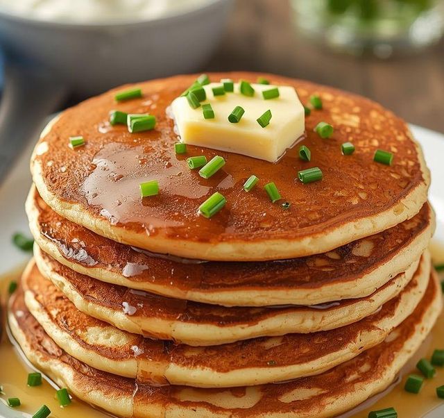 Mega Pfannkuchen mit Schnittlauch