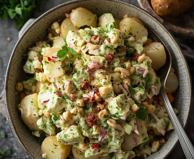 Potato salad with herring