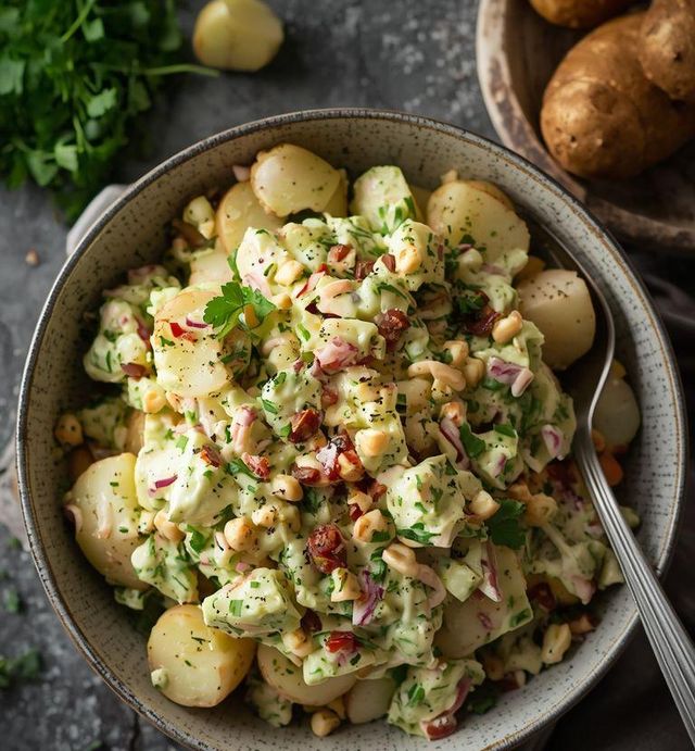Potato salad with herring