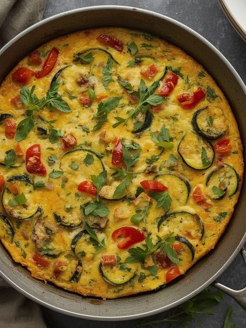 Fritata z papryką i cukinią