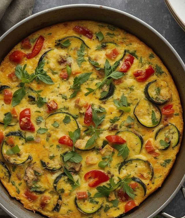 Paprika- und Zucchinifritatta