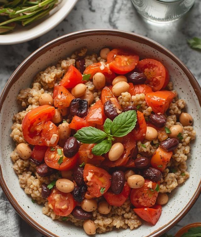 Buckwheat with Beans and Tomatoes (lighter version)