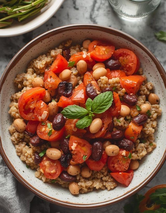 Buckwheat with Beans and Tomatoes (lighter version)