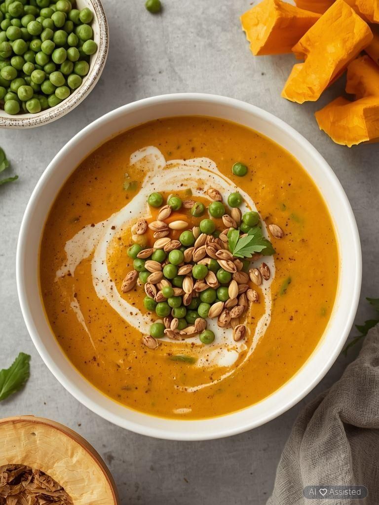 Creamy Pumpkin and Pea Soup