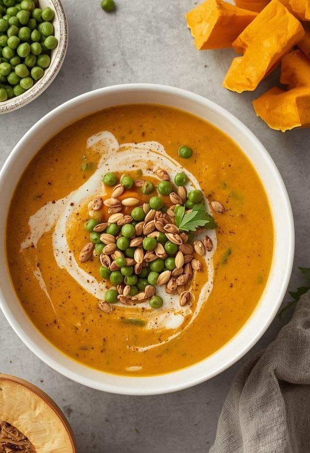 Creamy Pumpkin and Pea Soup