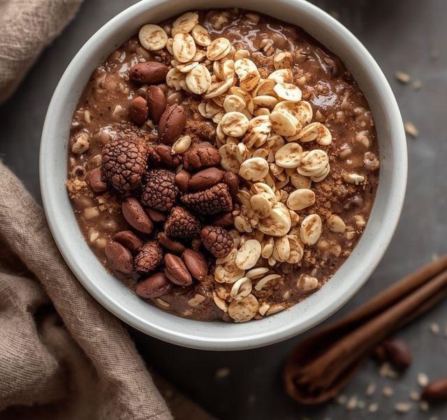 Oatmeal with Carob (lighter version, lactose-free)