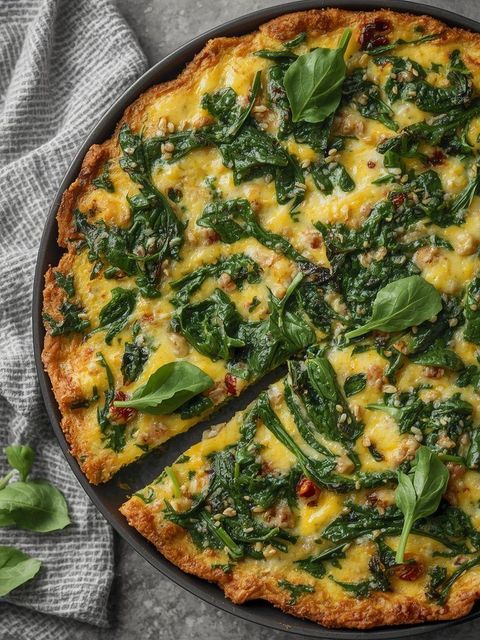 Frittata ze szpinakiem i kaszą jaglaną (bez laktozy)