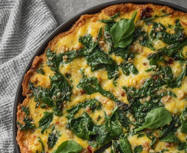 Frittata ze szpinakiem i kaszą jaglaną (bez laktozy)