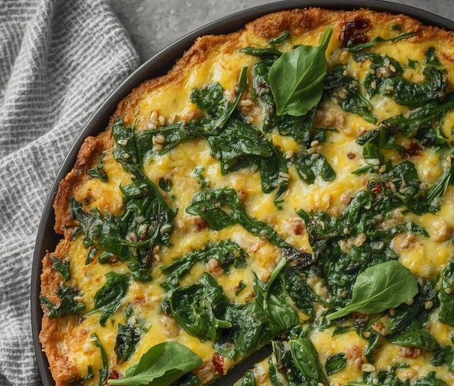 Frittata ze szpinakiem i kaszą jaglaną (bez laktozy)