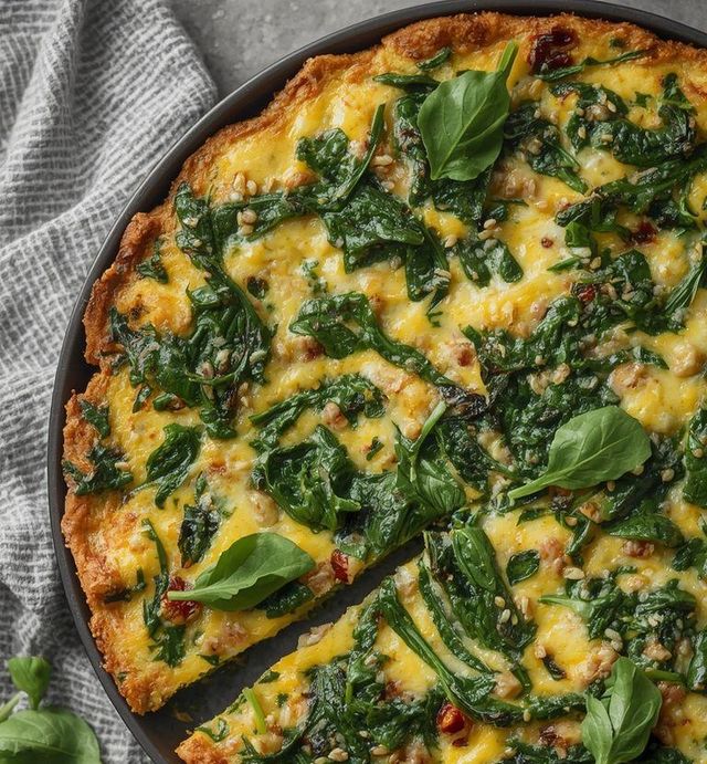 Frittata ze szpinakiem i kaszą jaglaną (bez laktozy)
