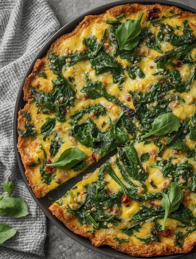 Frittata ze szpinakiem i kaszą jaglaną (bez laktozy)