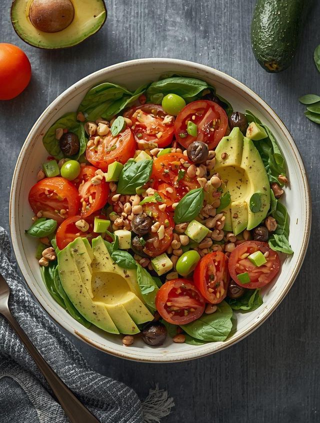 Salad with Avocado and Tomatoes