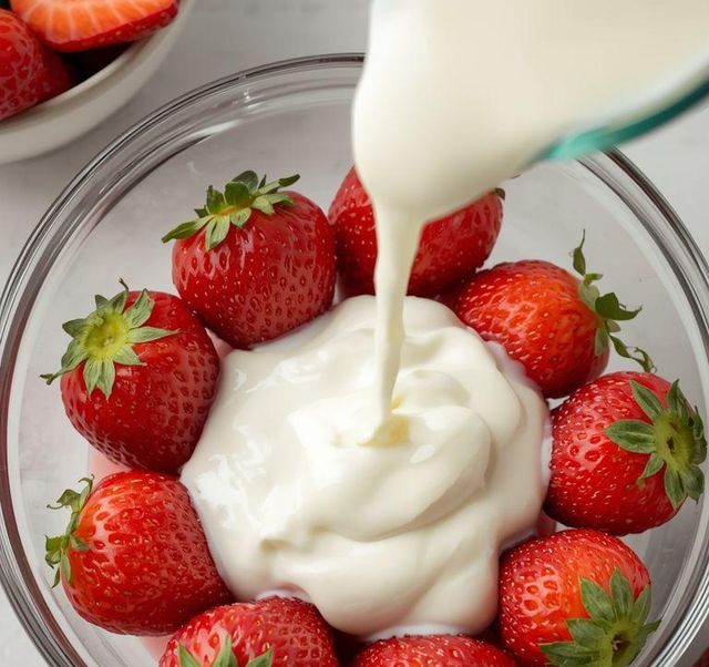 Erdbeeren mit Joghurt