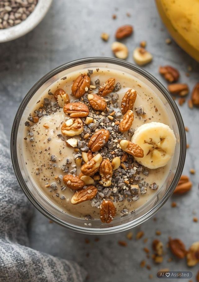 Bananowo-orzechowe pudding chia