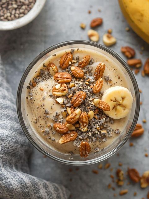 Bananowo-orzechowe pudding chia