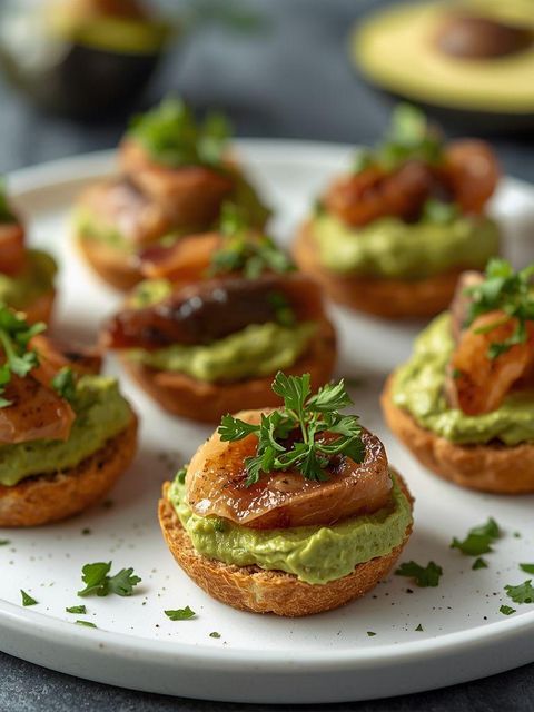 Avocado Paste and Sardine Canapés