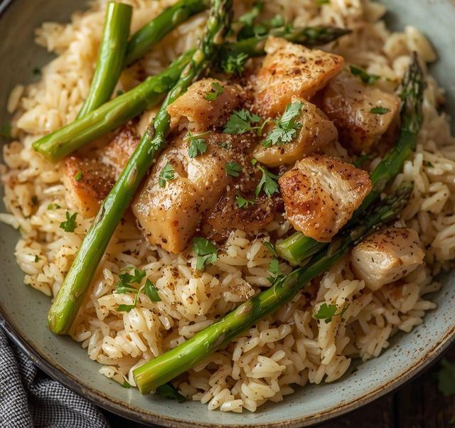 Rice with Turkey and Asparagus