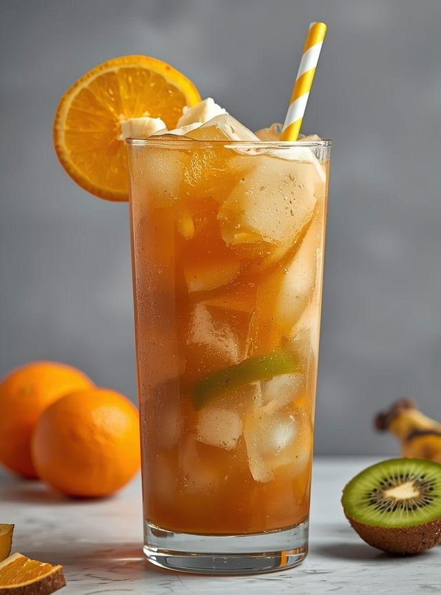Energizing Cocktail with Orange, Banana, Kiwi, and Guarana