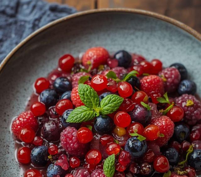 Jaglanka mit Blaubeeren und Amaranth