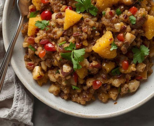 Lentil Pilaf with Pineapple and Cauliflower