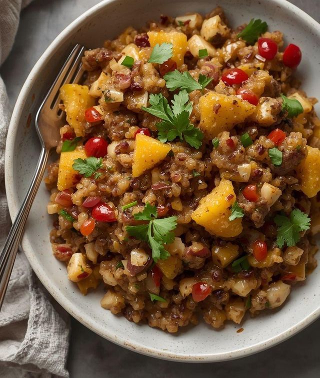 Lentil Pilaf with Pineapple and Cauliflower