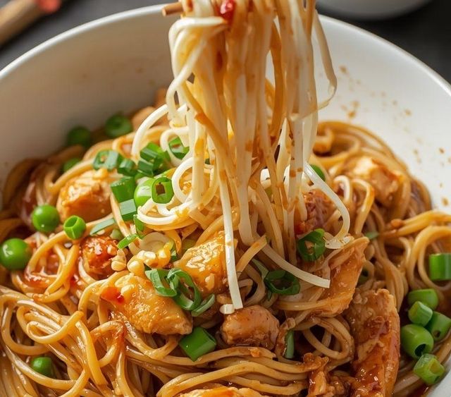 Thai-Nudeln mit Hähnchen (leichte Version)