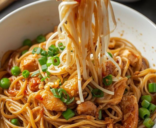 Thai-style Noodles with Chicken (lighter version)
