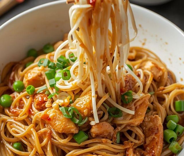 Thai-Nudeln mit Hähnchen (leichte Version)