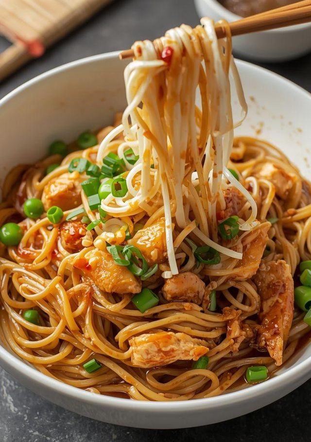 Thai-Nudeln mit Hähnchen (leichte Version)
